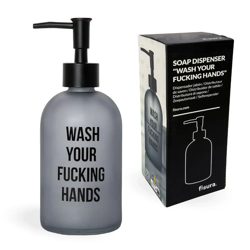 Dispensador de jabón “wash your fucking hands”
