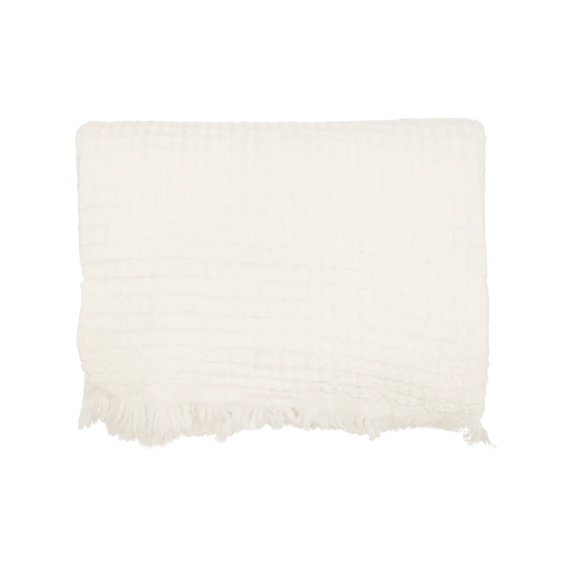 Fouta Waffle Throw | White 120x180cm