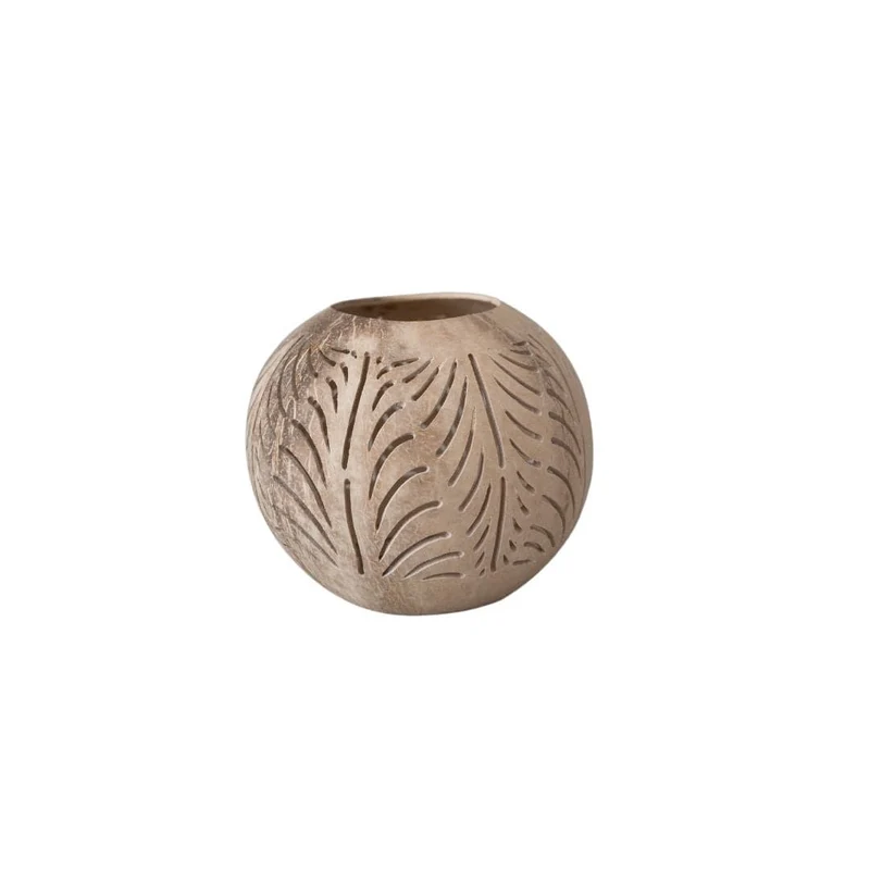 Coconut Tealight Holder | Open Bottom | Natural 12x10cm