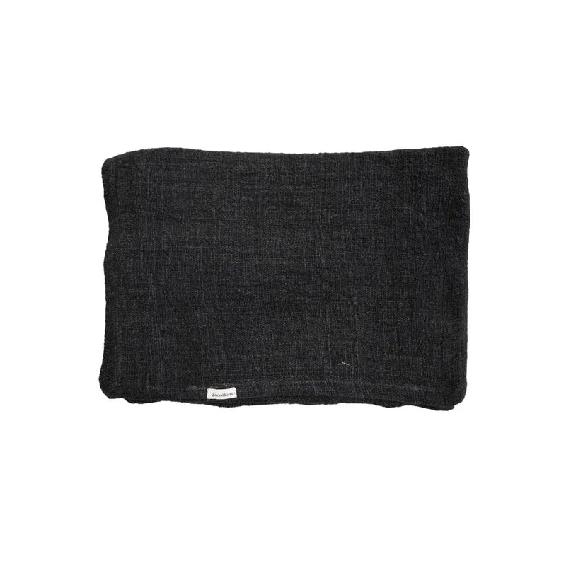 Cotton Hand Woven Bed Cover | Black 270x270cm