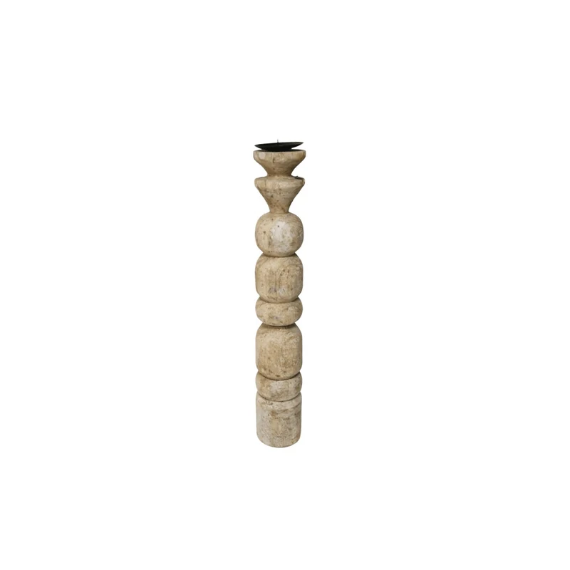 Vintage wooden candle holder | 50cm