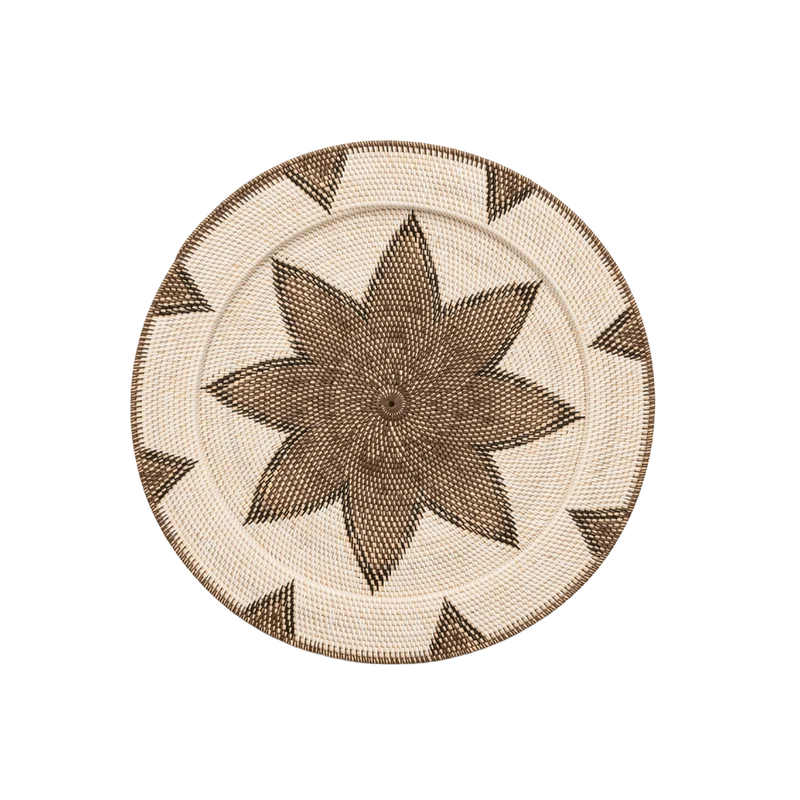 Rattan Deco Basket | Octagram Motif | 80cm