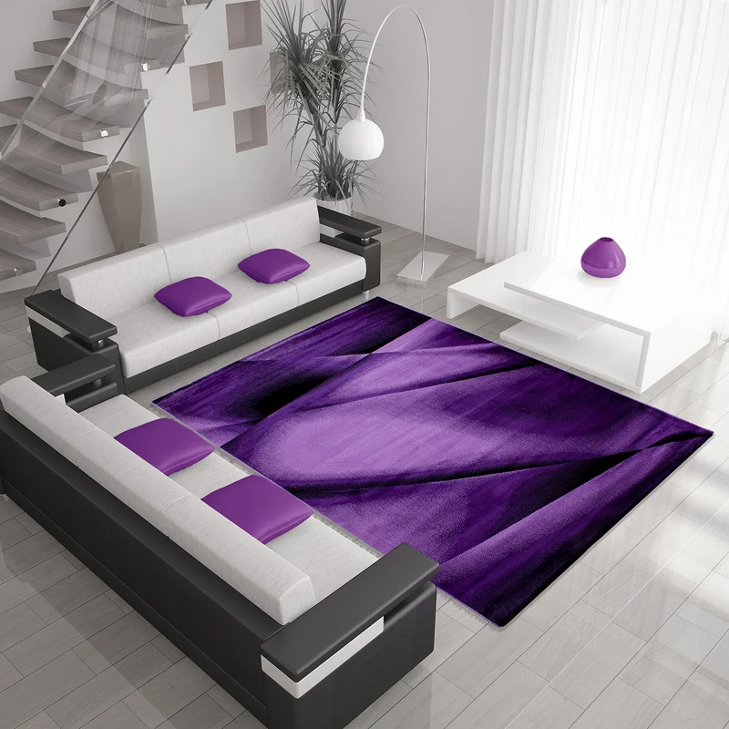 MIAMI - Tapis de salon à motif graphique violet - MIA6590LIL