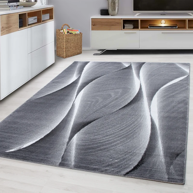 PARMA - Tapis à poils ras à motif artistique noir - PAR9310NOI