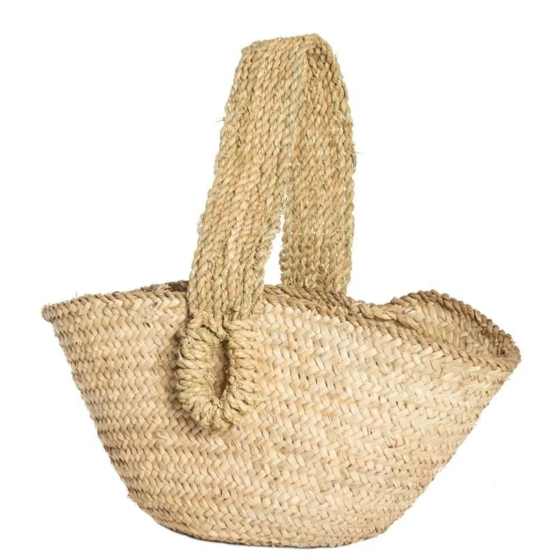 Panier ARTISAN à suspendre en feuille de palmier tressée