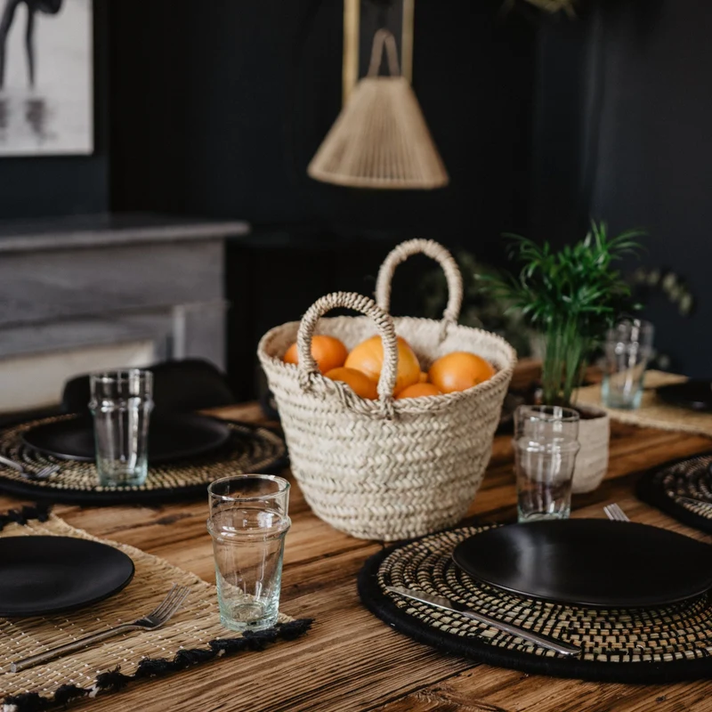 Petit panier ARTIZAN tressé avec 2 anses - Corbeille polyvalente