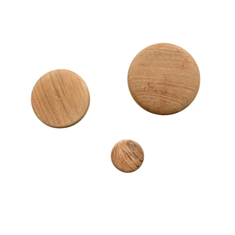 Wood Button Wall Hanger | set of 3