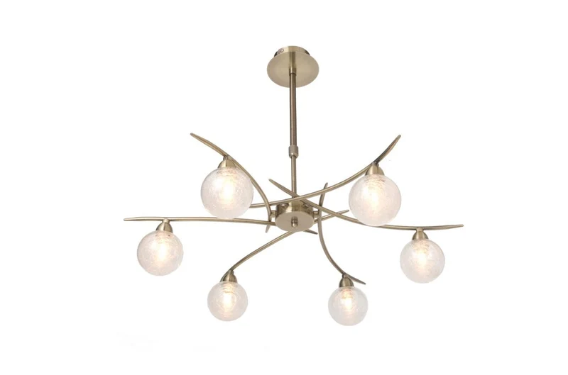 Lustre Snow laiton patiné 6 lumières D60 LD 1049A-6AP