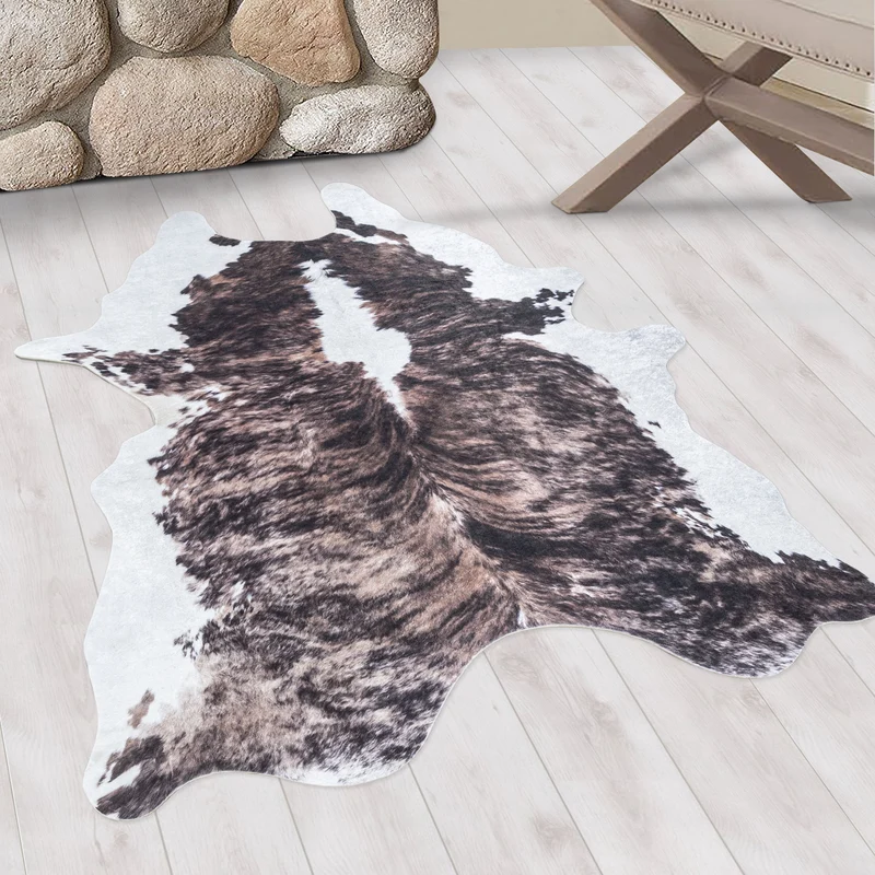 ETOSHA - Tapis imitation peau effet moucheté marron - ETO4113MAR