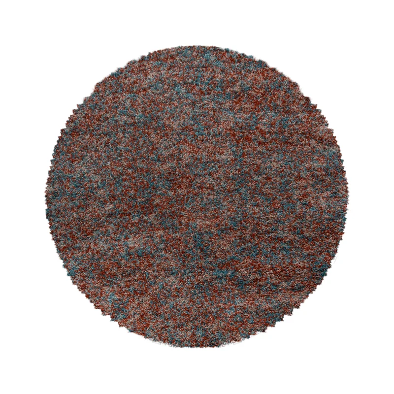 ENJOY - Tapis shaggy rond à poils longs terracotta - ENJ4500TER