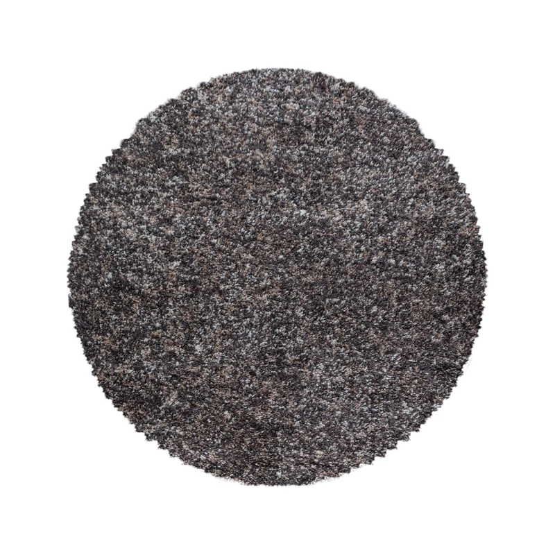 ENJOY - Tapis shaggy rond à poils longs taupe - ENJ4500TAU