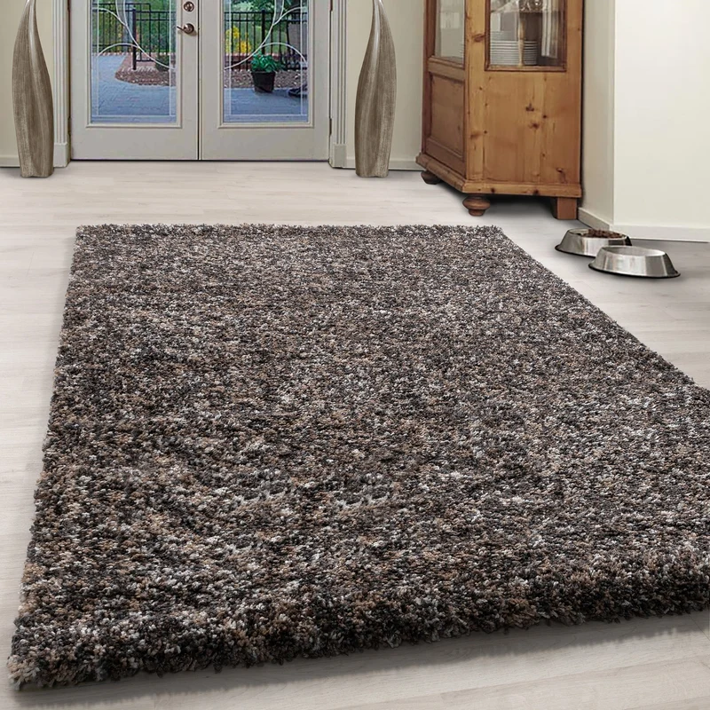 ENJOY - Tapis shaggy à poils longs taupe - ENJ4500TAU