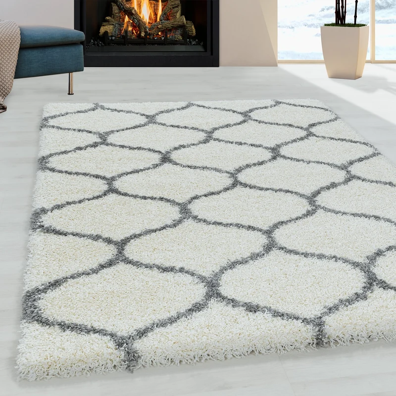 SALSA - Tapis shaggy à poils long berbère crème - SAL3201CRE