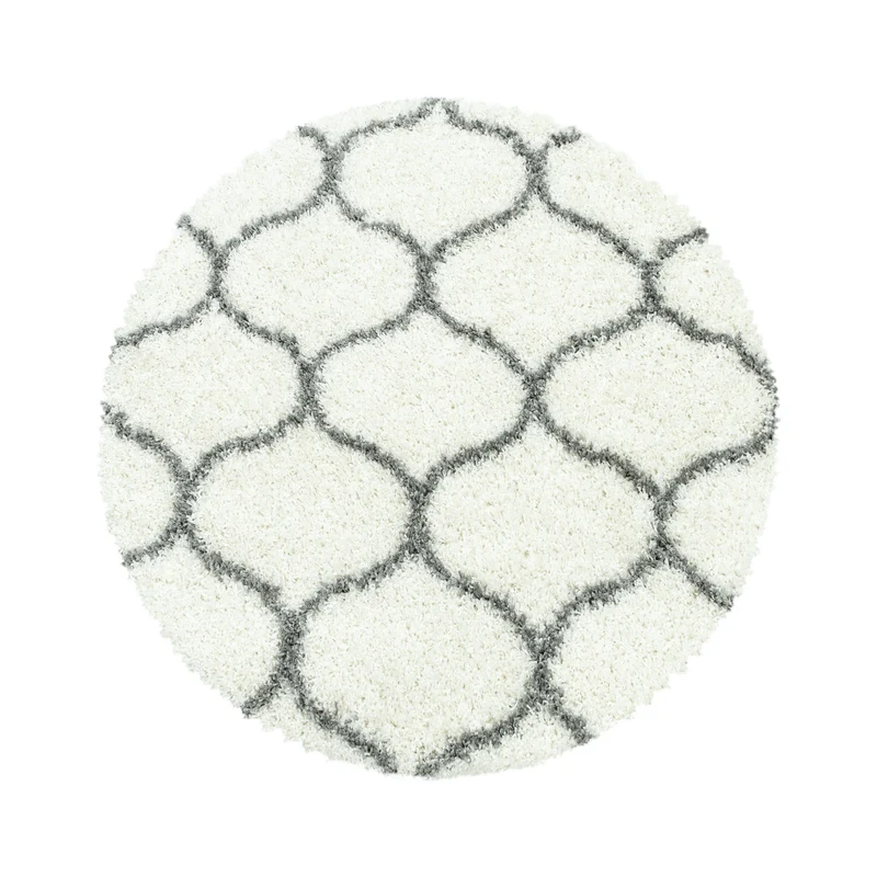 SALSA - Tapis shaggy rond à poils long berbère crème - SAL3201CRE