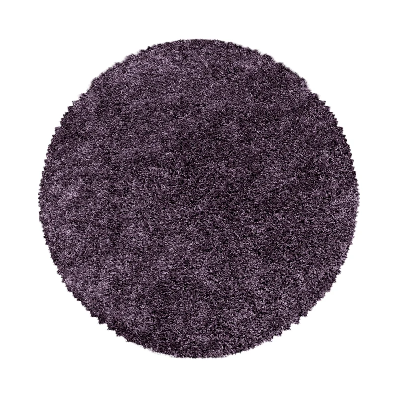 SYDNEY - Tapis shaggy uni rond à poils longs violet - SYD3000VIO