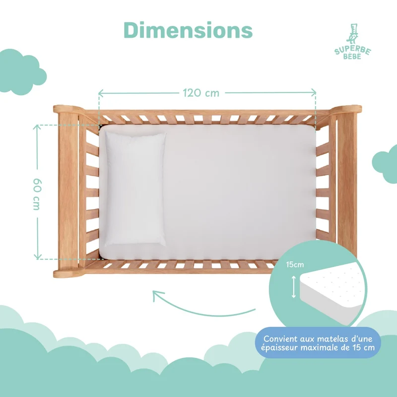 Protège matelas imperméable pour lit bébé
