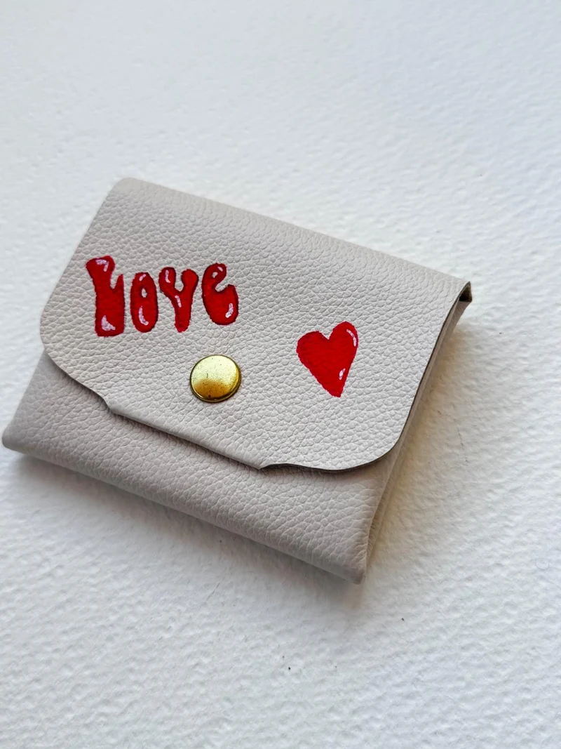 Porte Monnaie En Cuir Love