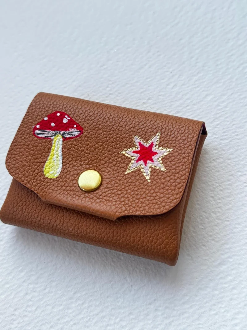 Porte Monnaie En Cuir Mushroom Star