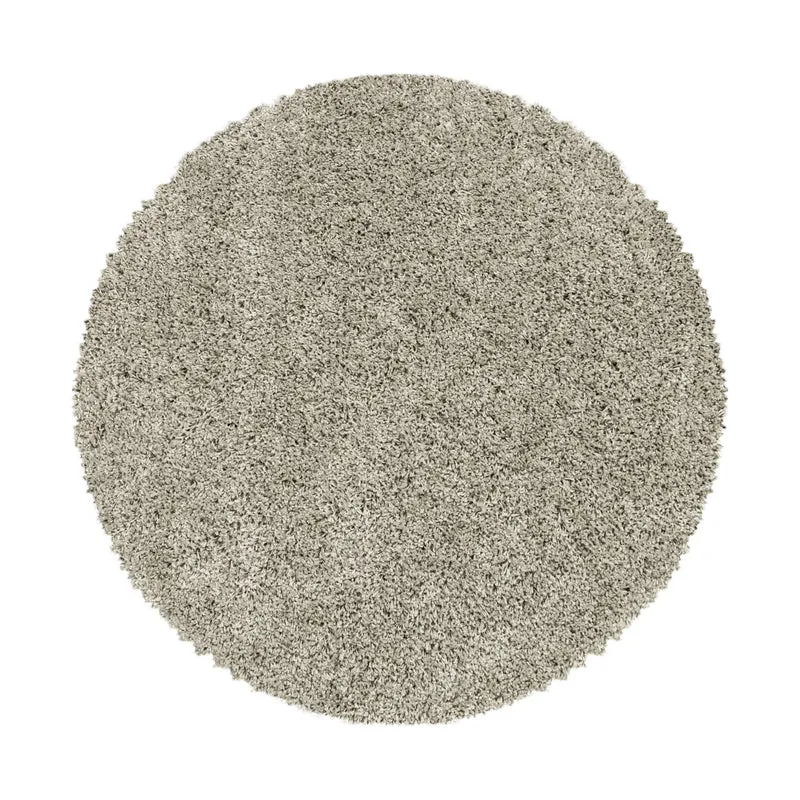 SYDNEY - Tapis shaggy uni rond à poils longs beige - SYD3000BEI