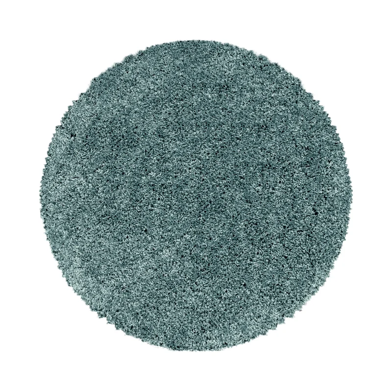SYDNEY - Tapis shaggy uni rond à poils longs bleu - SYD3000BLE