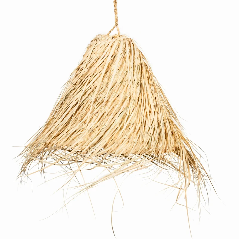 Suspension Artisanale en Feuille de Palmier - Cloche avec Franges