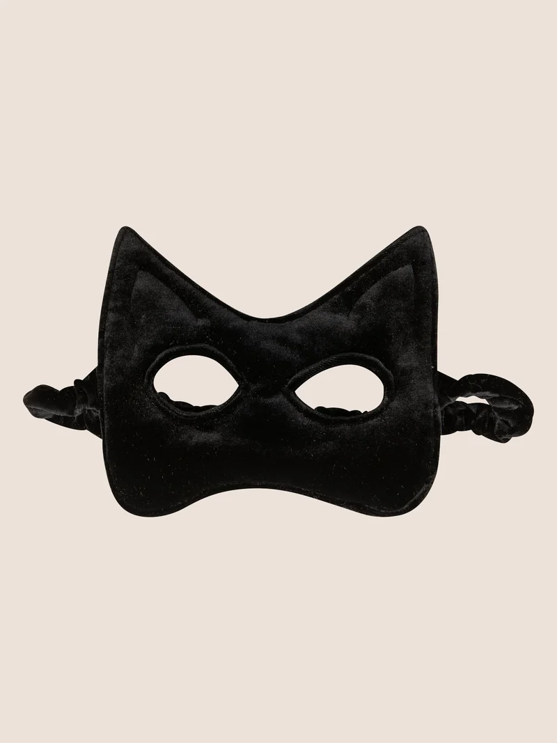 Masque chat noir en velours