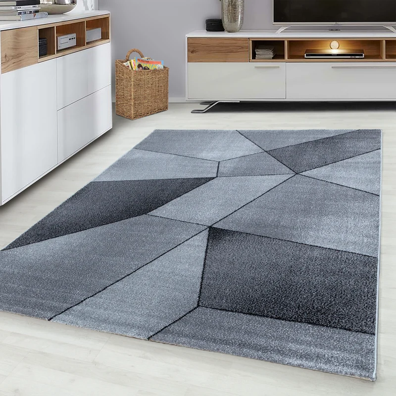BETA - Tapis de salon à motif géométrique gris - BET1120GRI