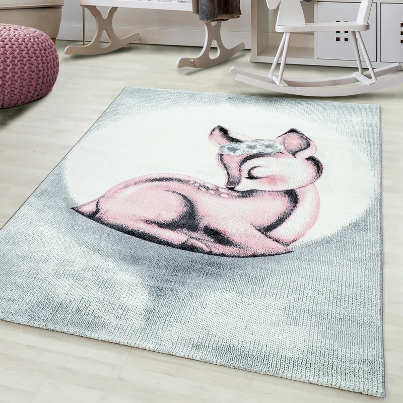 BAMBI - Tapis enfants à motif biche rose - BAM0850ROS