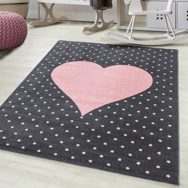 BAMBI - Tapis enfants à motif coeur rose - BAM0830ROS