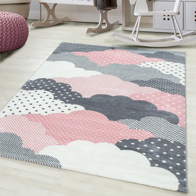 BAMBI - Tapis enfants à motif nuage rose - BAM0820ROS