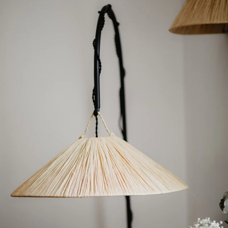 Suspension en raphia naturel tressé PARASOL 50 cm