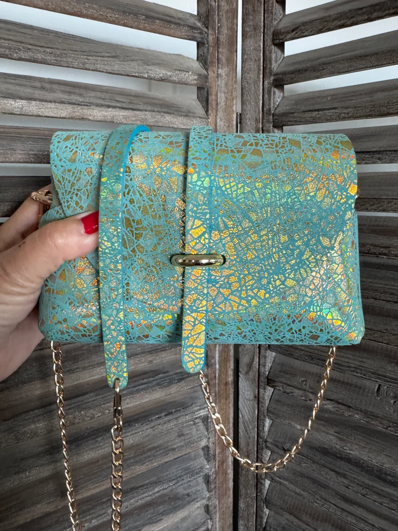 Sac B en cuir version terrazzo or bleu mint Tequila Sunset 🩵🩵🔥🔥🔥