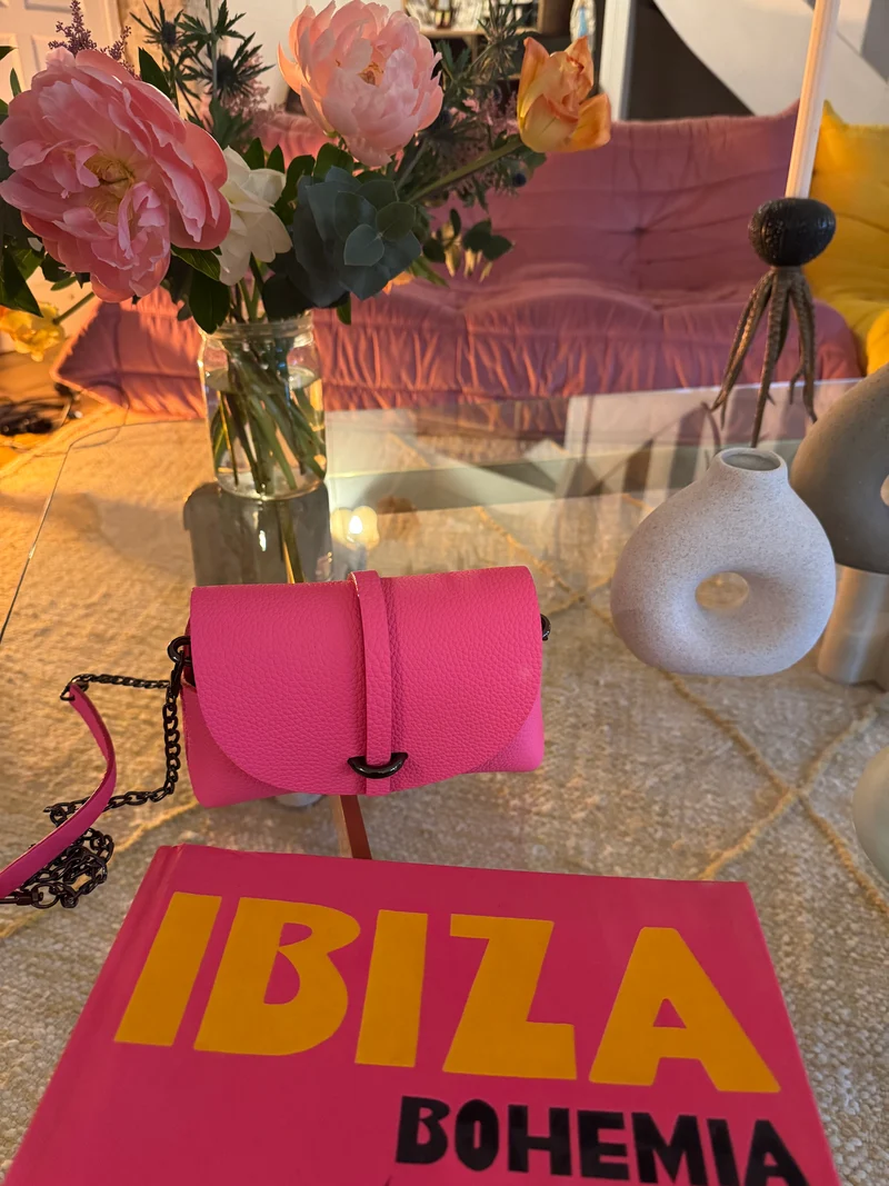 Sac B en cuir grainé rose fluo Ali 💕💕💕💕🔥🔥🔥