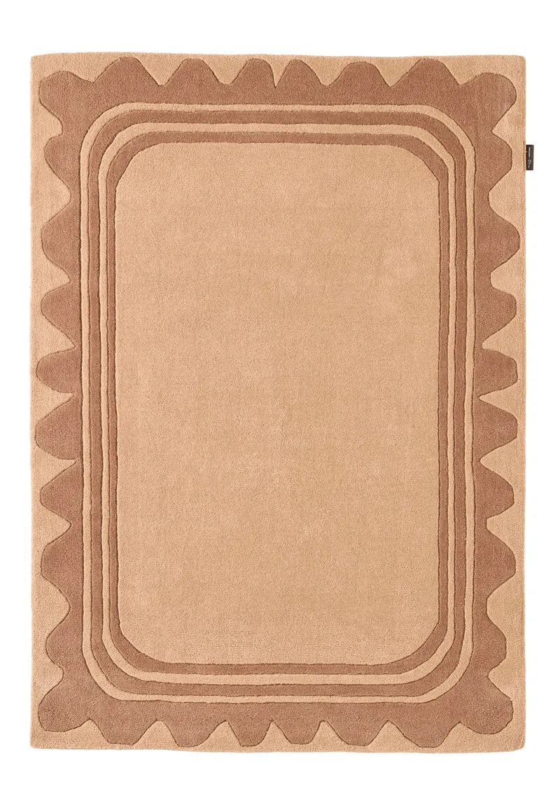 Cèdre blanc – Tapis en laine wavy marron