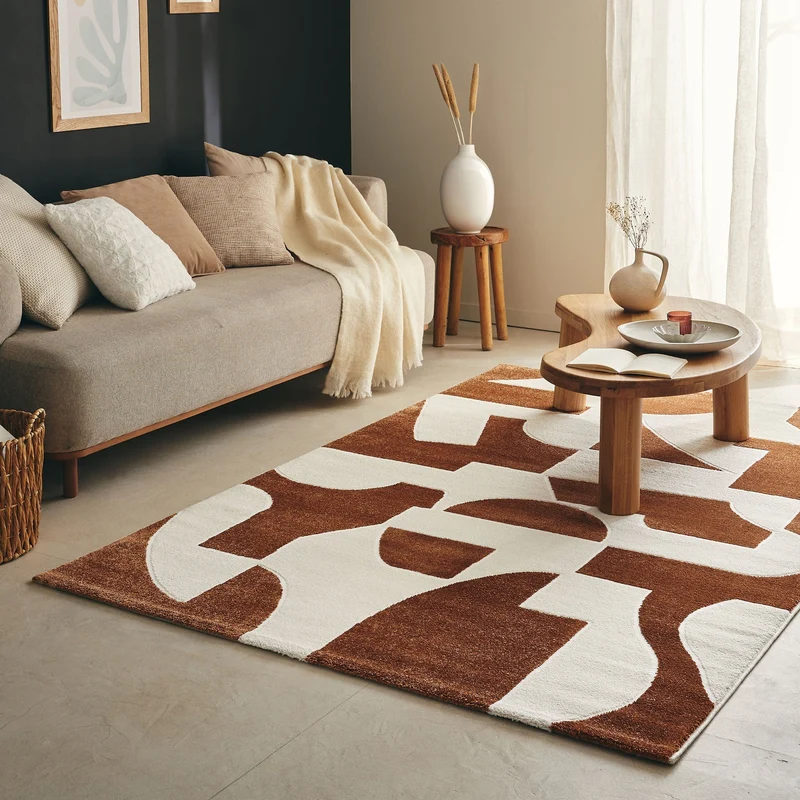 MEMPHIS - Tapis géométrique marron - MEM562MAR