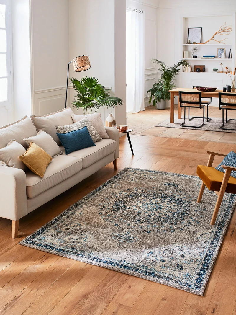 ANATOLIA - Tapis à poils ras bleu - ANA777BLE