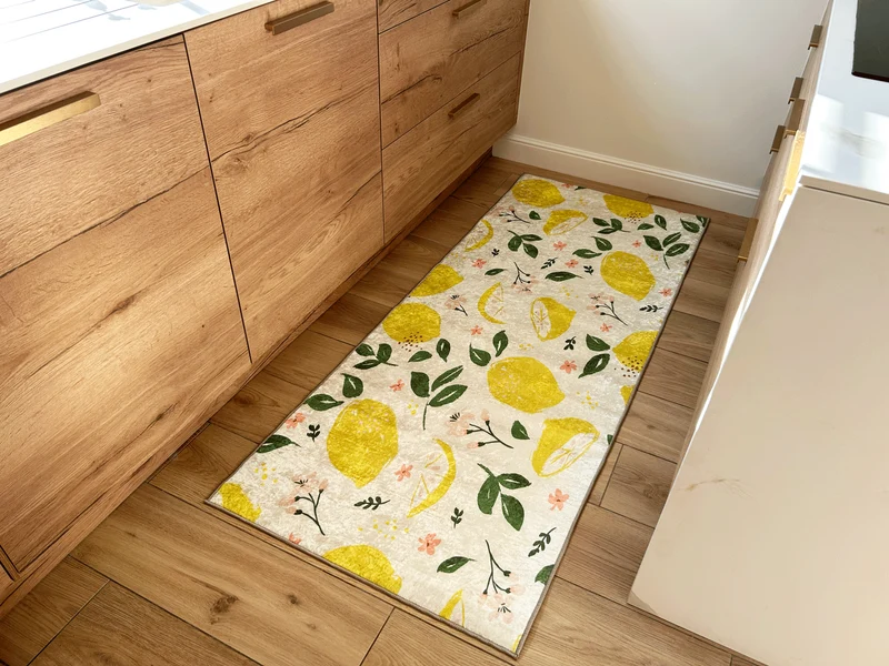 STAMPA - Tapis lavable en machine motif citron - STA8080JAU