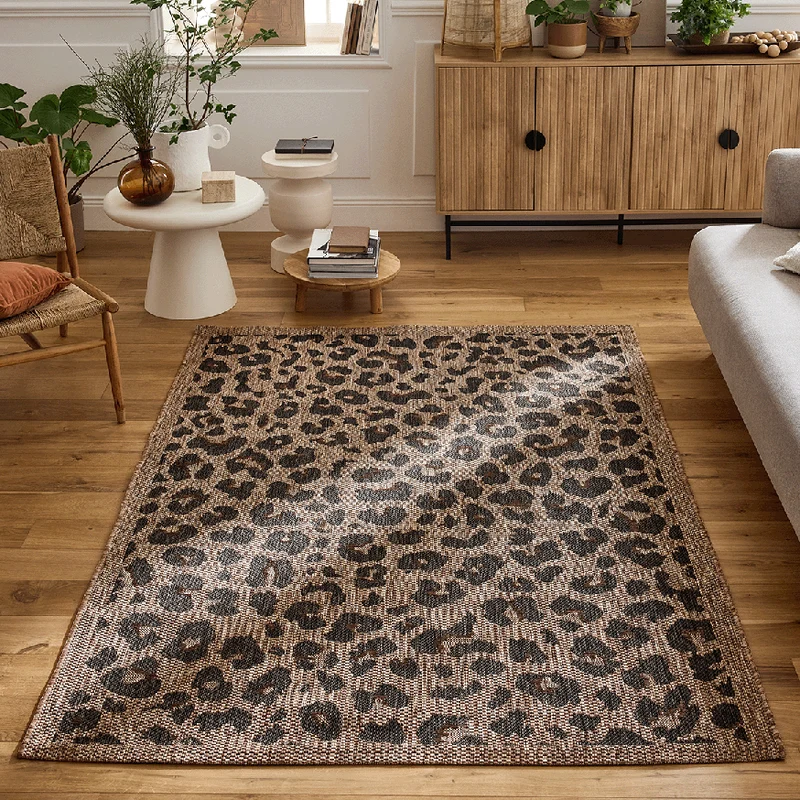 SAVANNA - Tapis léopard marron intérieur et extérieur - SAV522MAR
