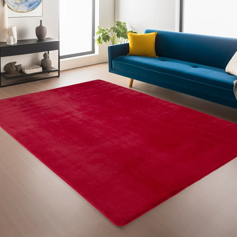 ALBA - Tapis Rouge à Poils Courts Doux - ALB1400ROU