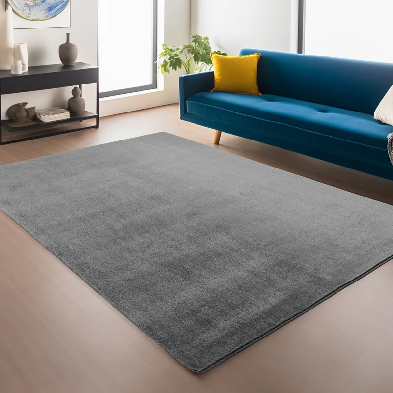 ALBA - Tapis Gris à Poils Courts Doux - ALB1400GRI