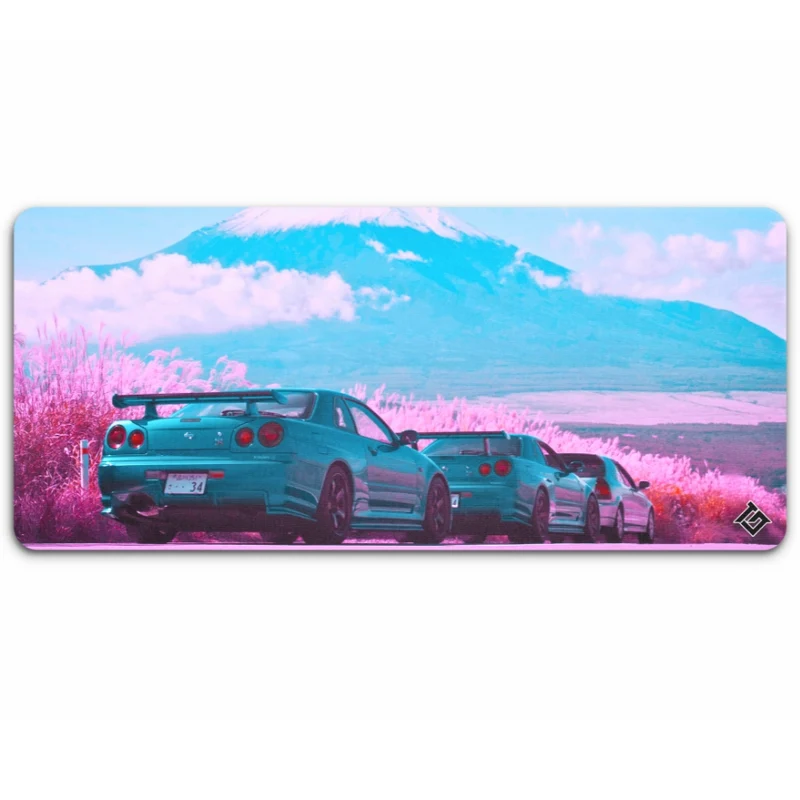 Tapis de Souris "Voiture japonaises face au Mont Fuji"
