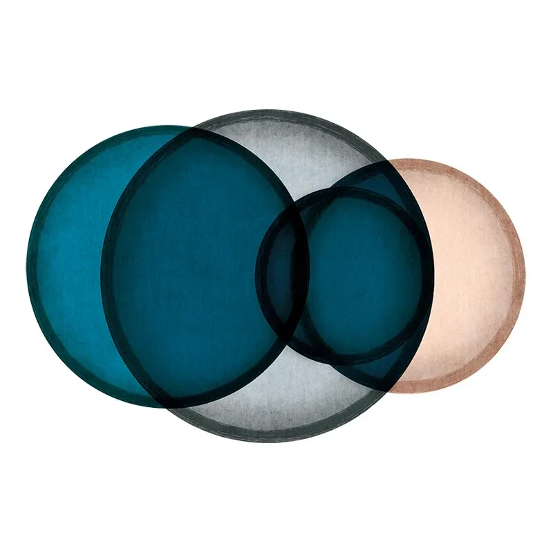 Tapis Irrégulier Bleu et Beige