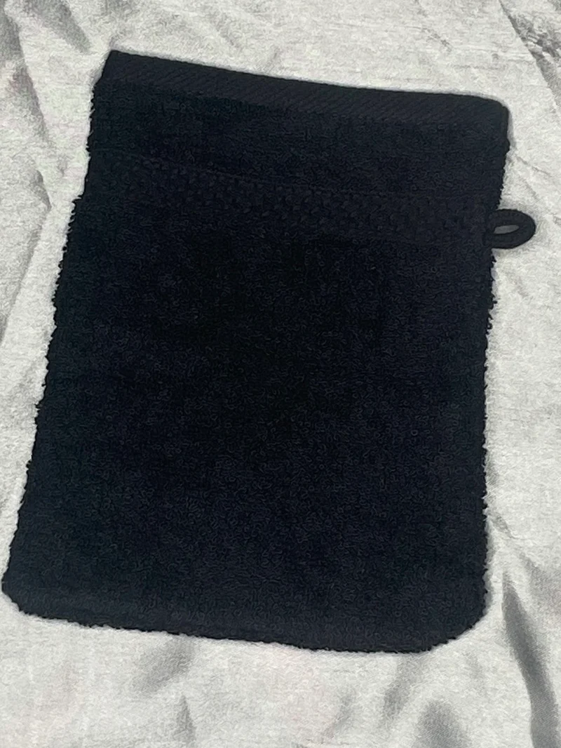 Gant de toilette noir - personnalisé