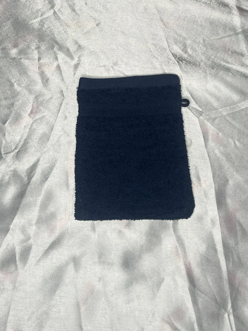 Gant de toilette bleu foncé - personnalisé
