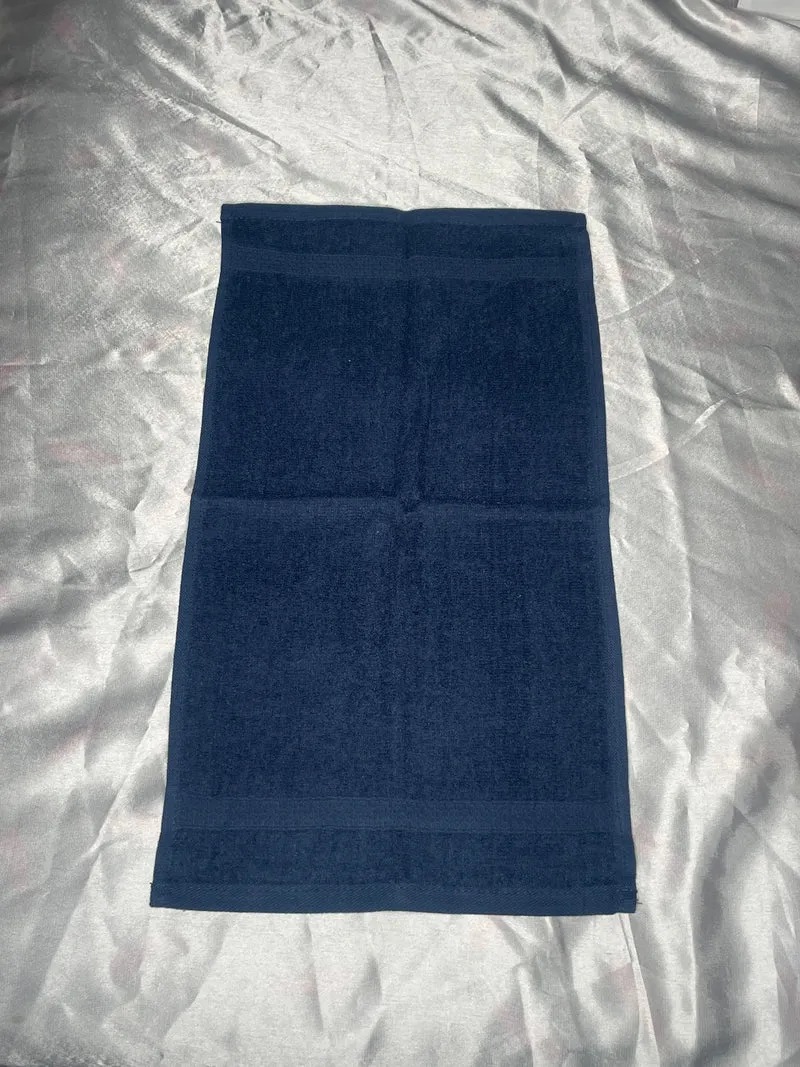 Petite serviette bleu foncé - personnalisée