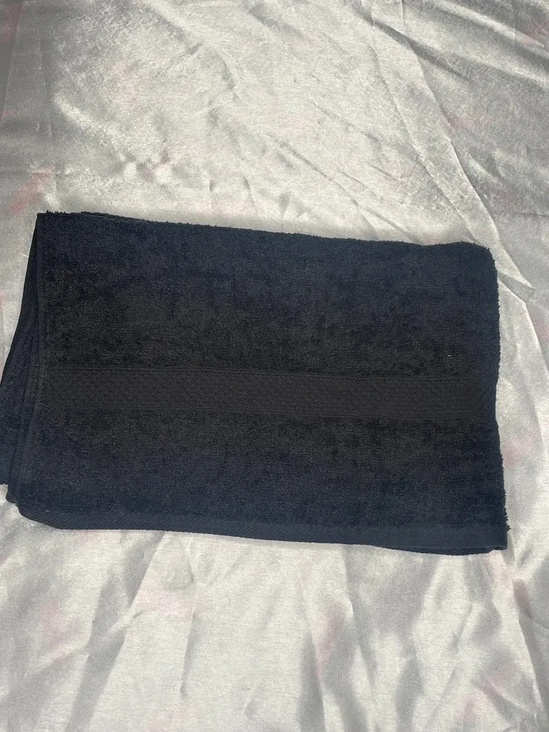 Grande serviette noire - personnalisée