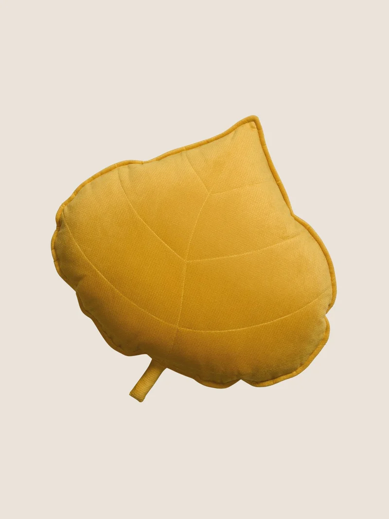 Coussin feuille en velours