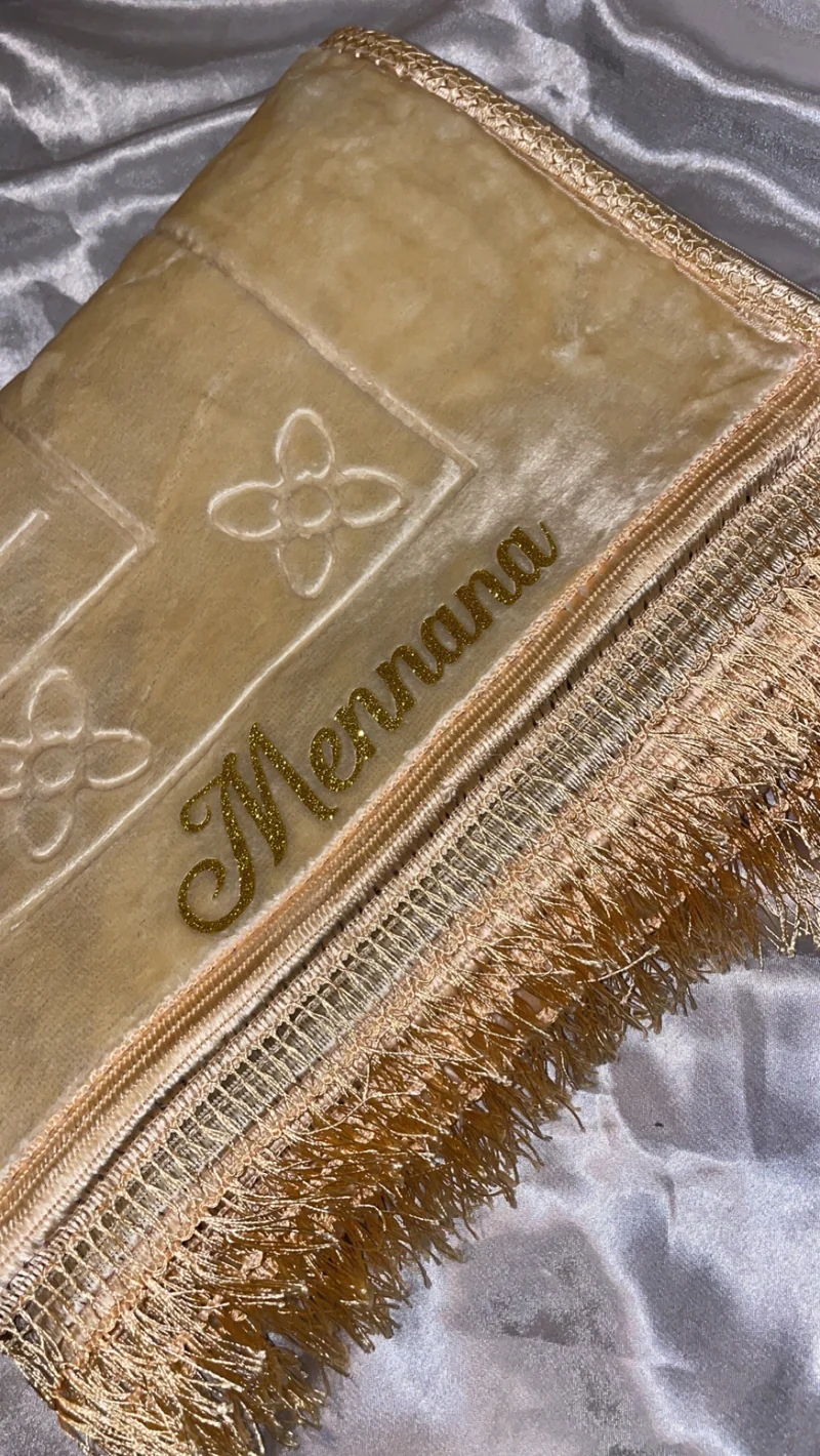 Tapis en velours épais beige - personnalisé