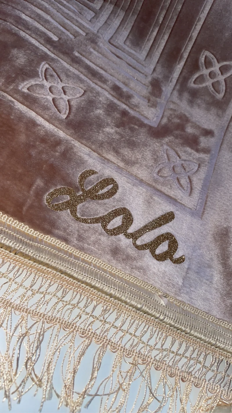 Tapis en velours épais rose pâle - personnalisé