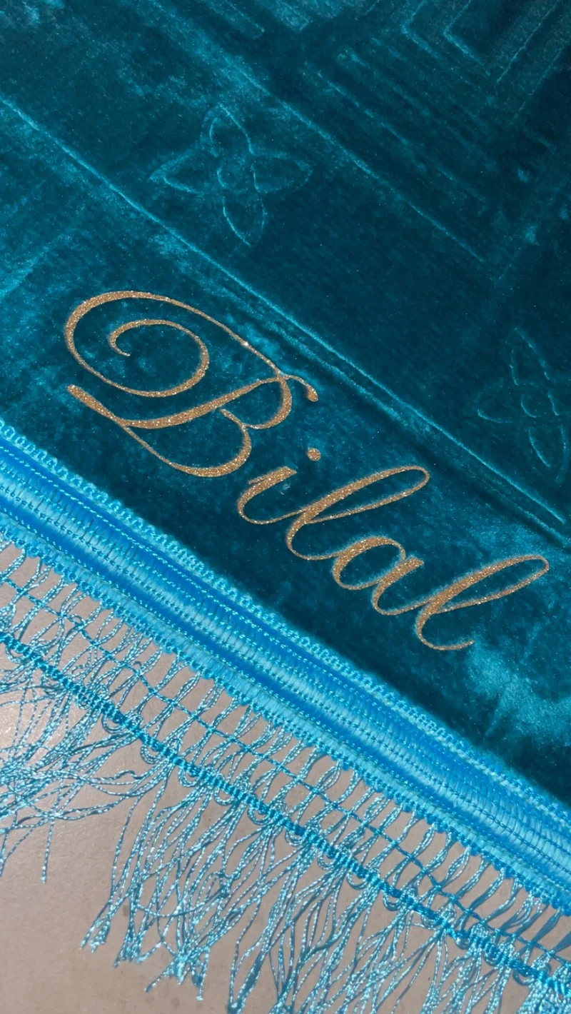 Tapis en velours épais bleu turquoise - personnalisé